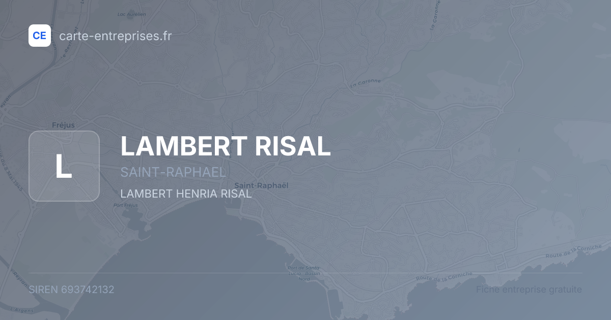 LAMBERT RISAL — 693742132 — fiche entreprise