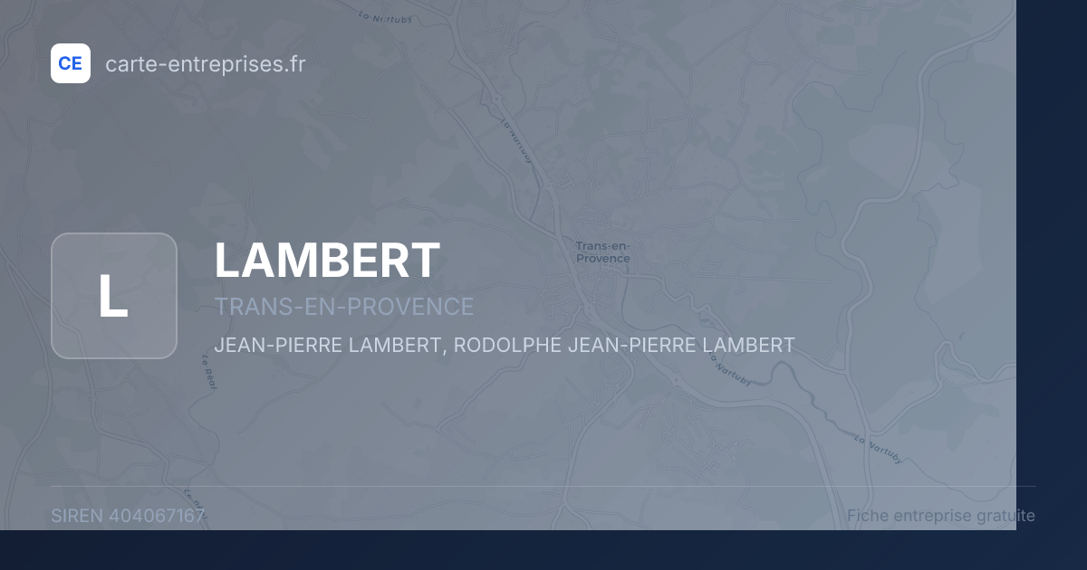 LAMBERT — 404067167 — fiche entreprise