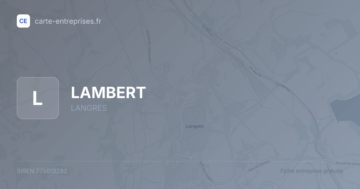 LAMBERT — 775613292 — fiche entreprise