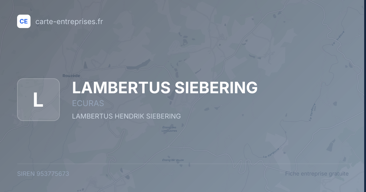 LAMBERTUS SIEBERING — 953775673 — fiche entreprise