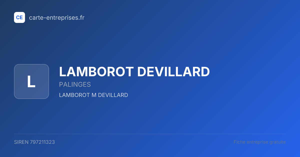 LAMBOROT DEVILLARD — 797211323 — fiche entreprise