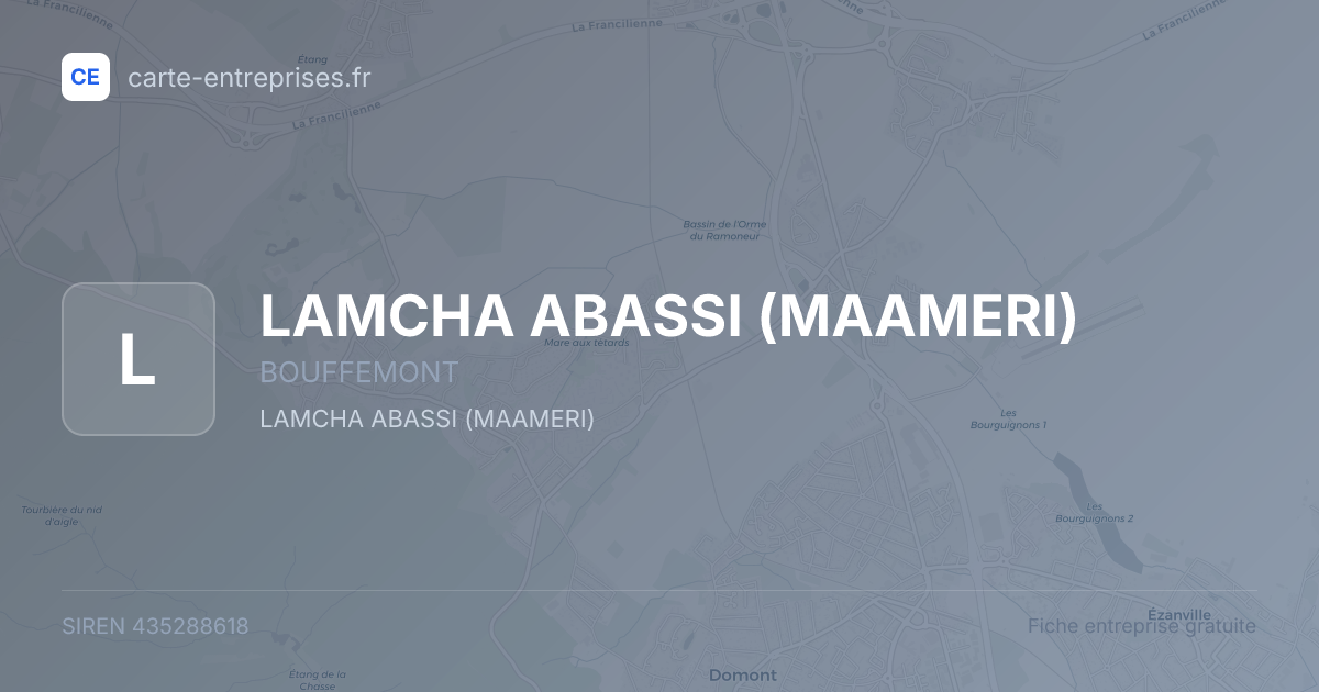 LAMCHA ABASSI (MAAMERI) — 435288618 — fiche entreprise