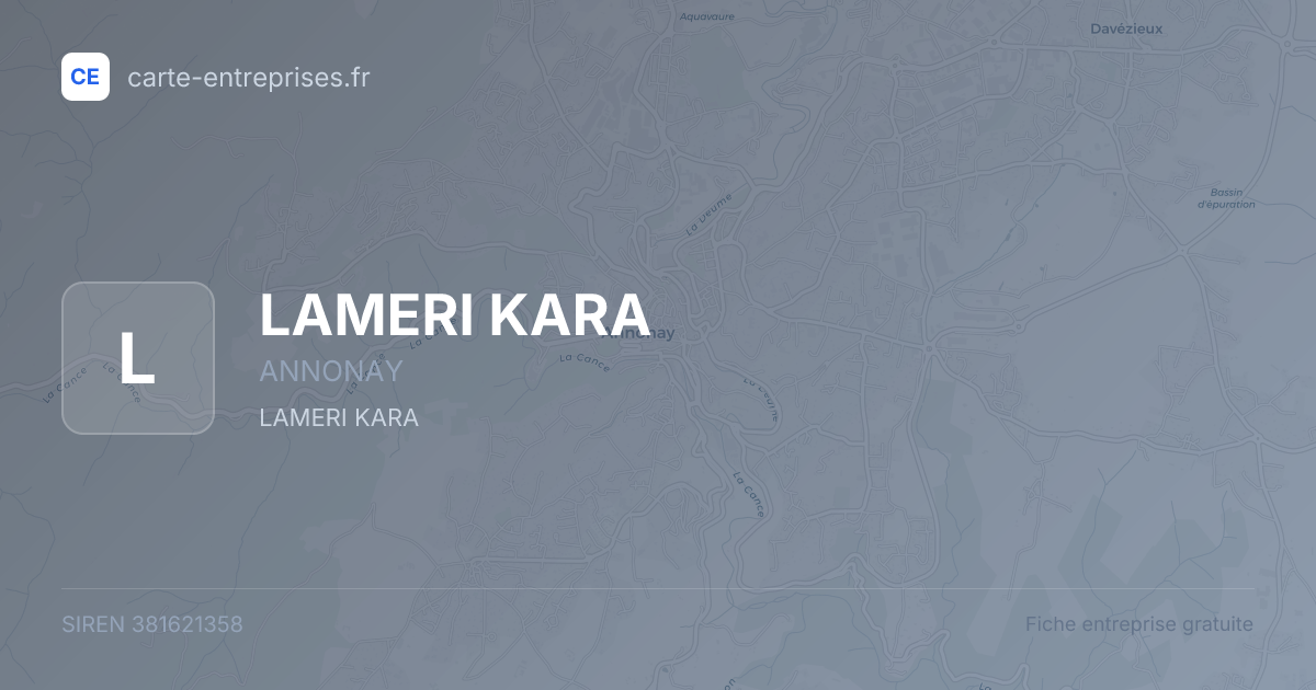 LAMERI KARA — 381621358 — fiche entreprise