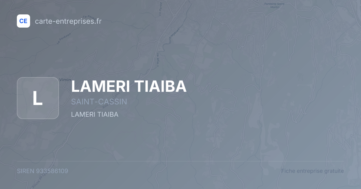 LAMERI TIAIBA — 933586109 — fiche entreprise