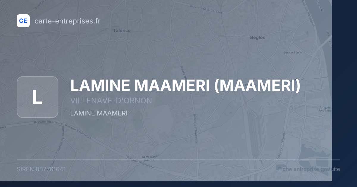 LAMINE MAAMERI (MAAMERI) — 887761641 — fiche entreprise