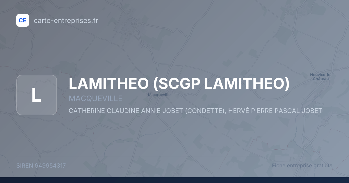 LAMITHEO (SCGP LAMITHEO) — 949954317 — fiche entreprise