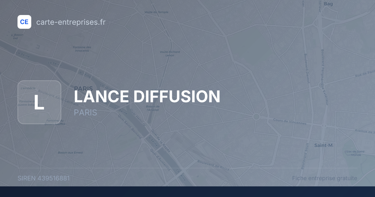 LANCE DIFFUSION — 439516881 — fiche entreprise