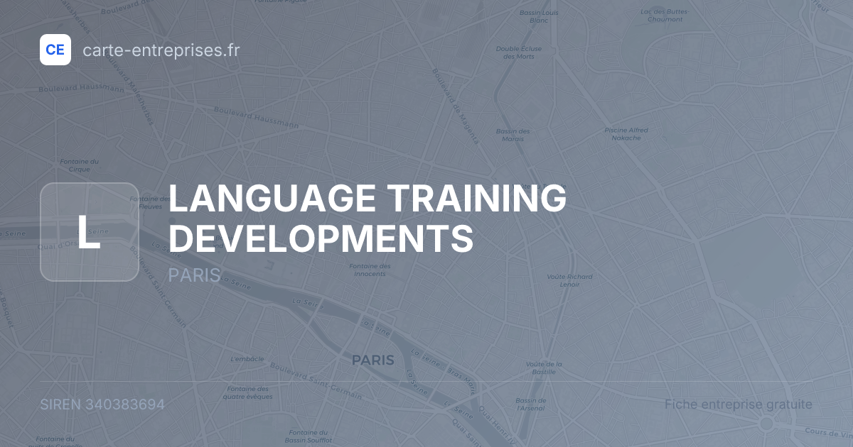 LANGUAGE TRAINING DEVELOPMENTS — 340383694 — fiche entreprise