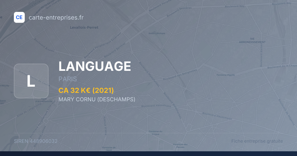 LANGUAGE — 448906032 — fiche entreprise