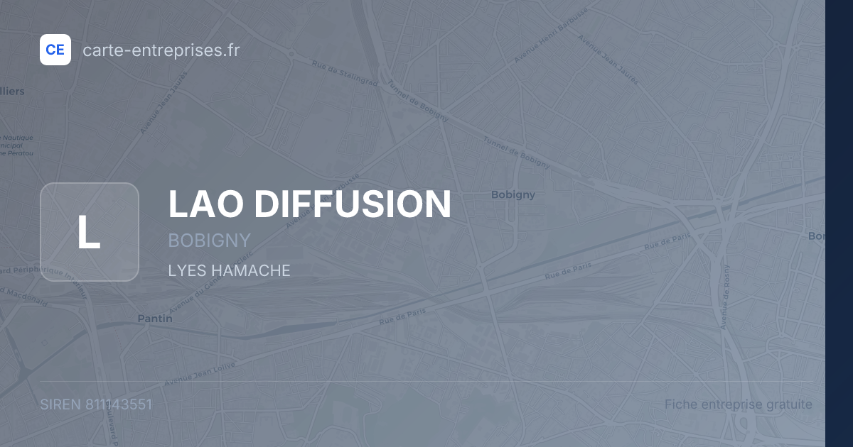 LAO DIFFUSION — 811143551 — fiche entreprise