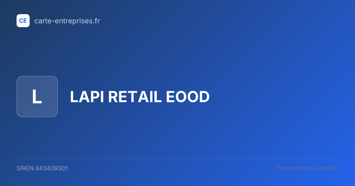 LAPI RETAIL EOOD — 843409301 — fiche entreprise
