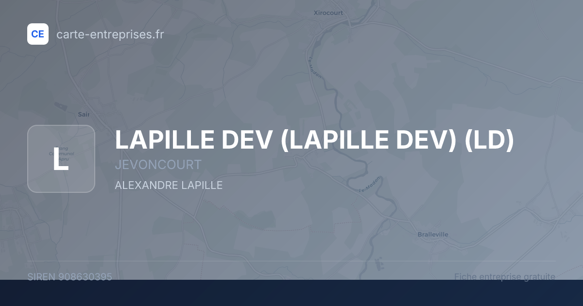 LAPILLE DEV (LAPILLE DEV) (LD) — 908630395 — fiche entreprise