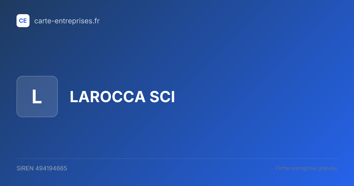 LAROCCA SCI — 494194665 — fiche entreprise