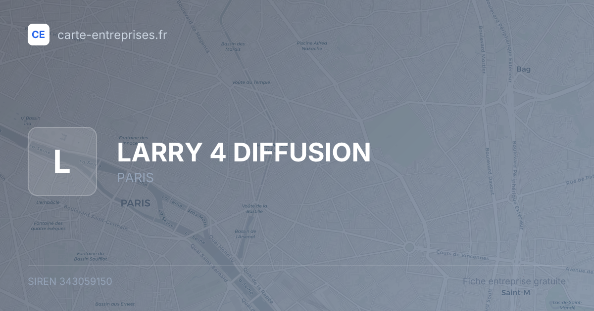LARRY 4 DIFFUSION — 343059150 — fiche entreprise
