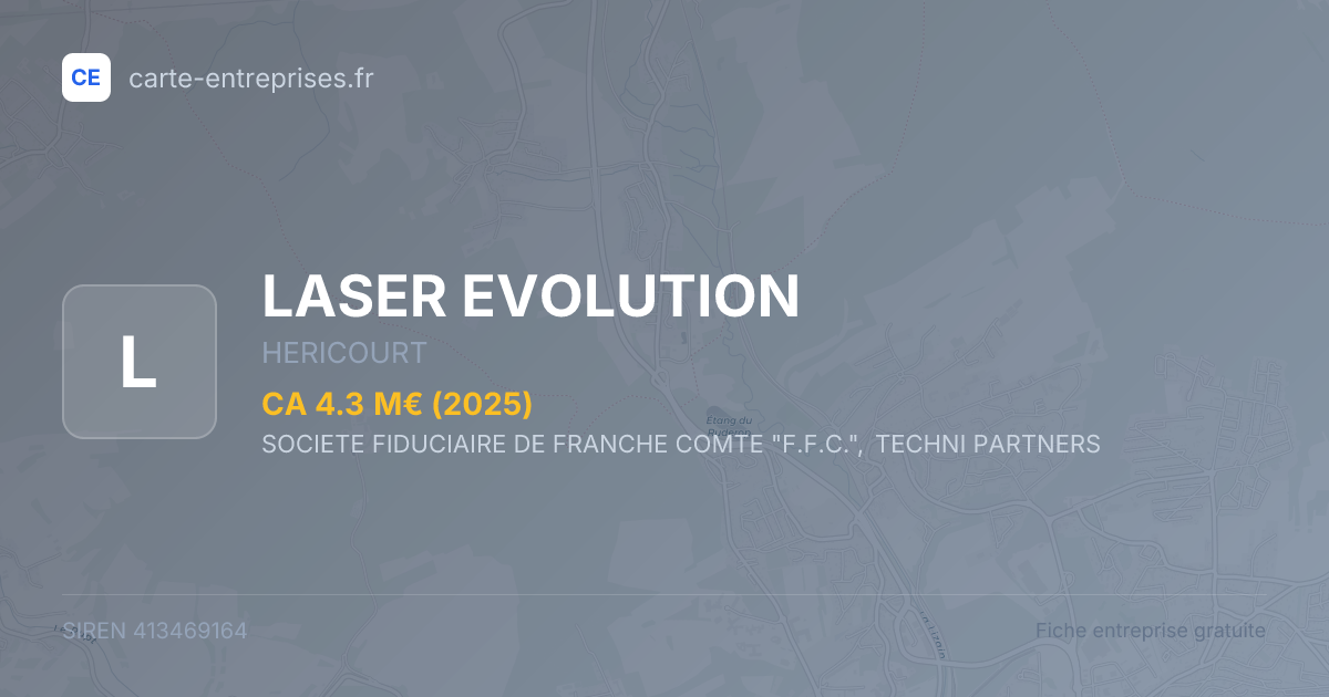 LASER EVOLUTION — 413469164 — fiche entreprise