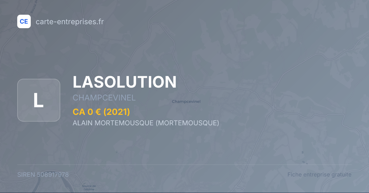 LASOLUTION — 508917978 — fiche entreprise