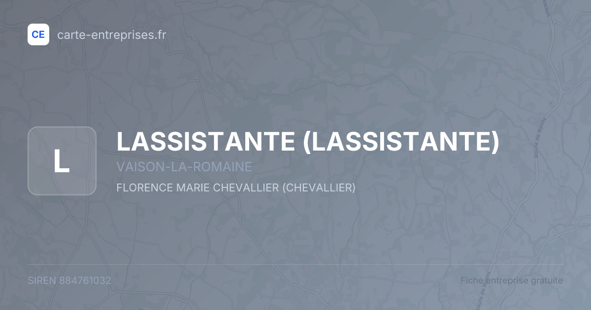 LASSISTANTE — 884761032 — fiche entreprise
