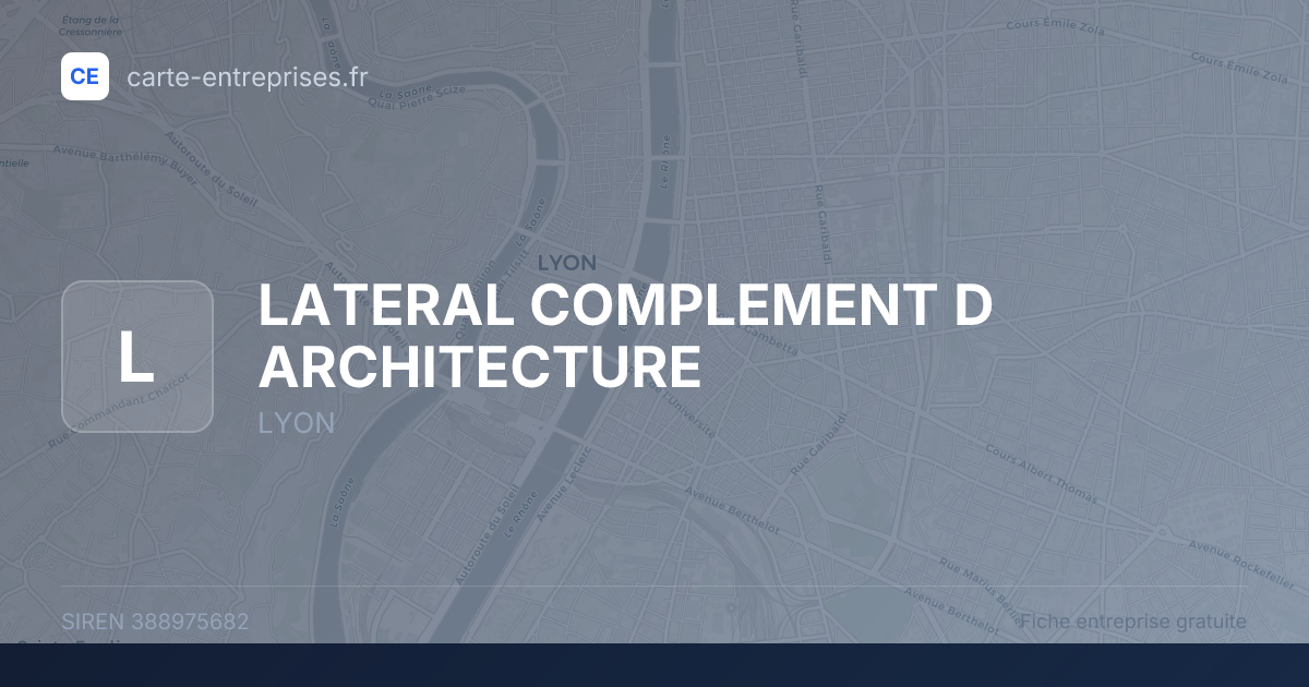 LATERAL COMPLEMENT D ARCHITECTURE — 388975682 — fiche entreprise