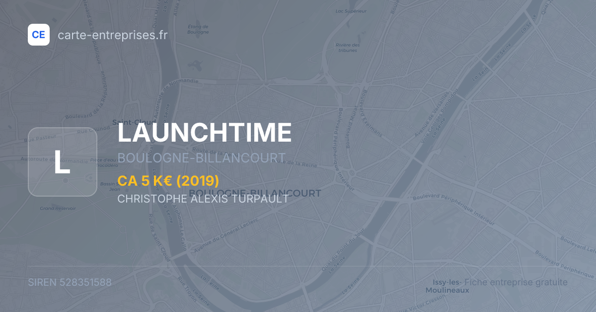 LAUNCHTIME — 528351588 — fiche entreprise