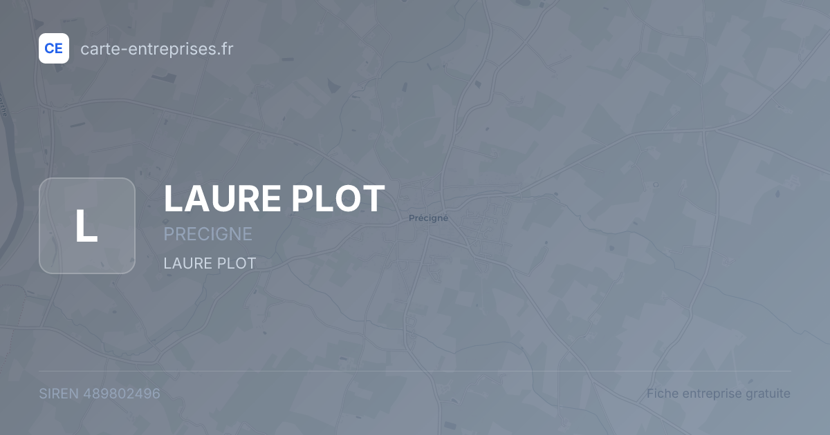 LAURE PLOT — 489802496 — fiche entreprise