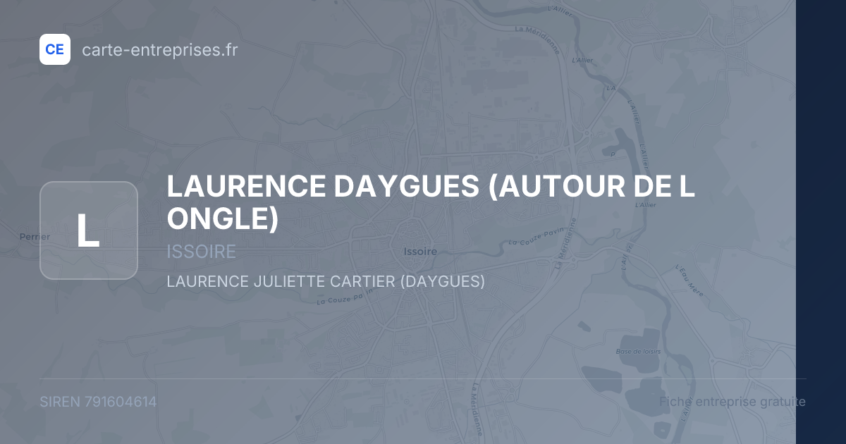 LAURENCE DAYGUES (AUTOUR DE L ONGLE) — 791604614 — fiche entreprise