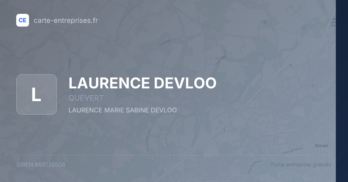 LAURENCE DEVLOO — 888135506 — fiche entreprise