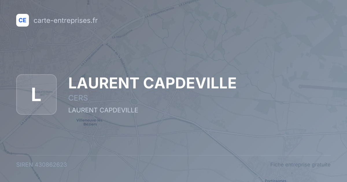 LAURENT CAPDEVILLE — 430862623 — fiche entreprise