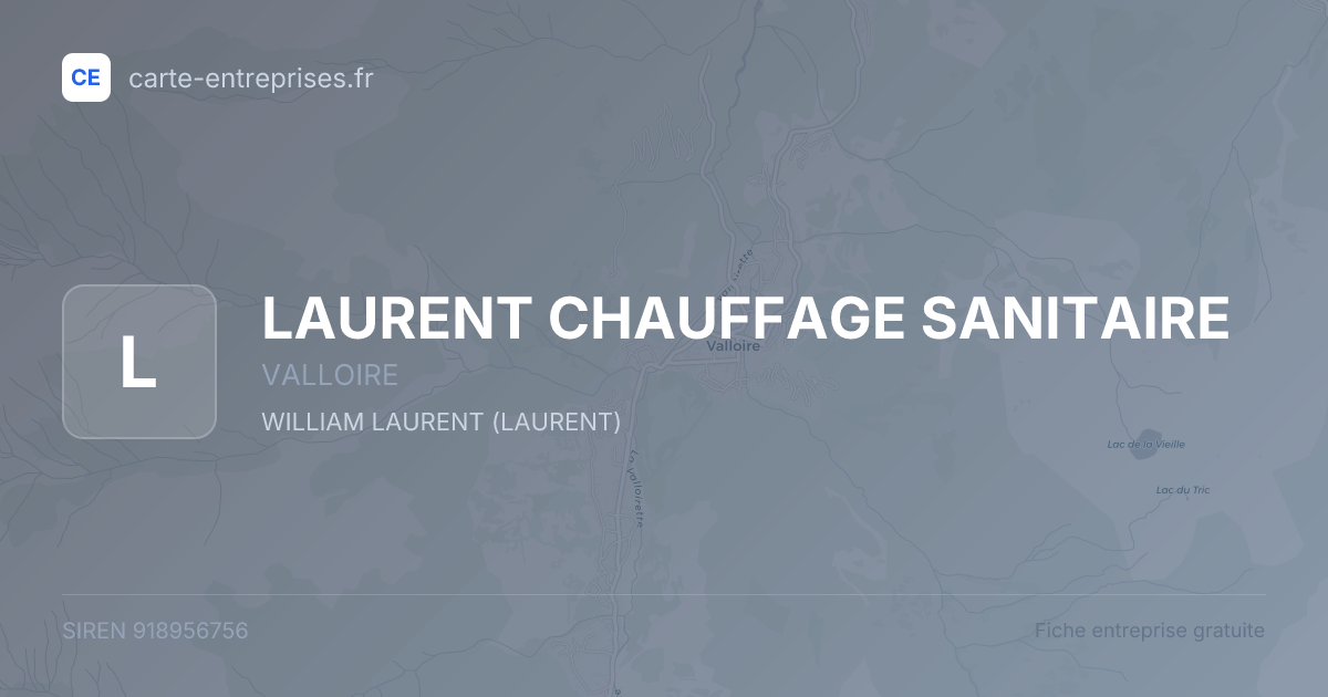 LAURENT CHAUFFAGE SANITAIRE — 918956756 — fiche entreprise