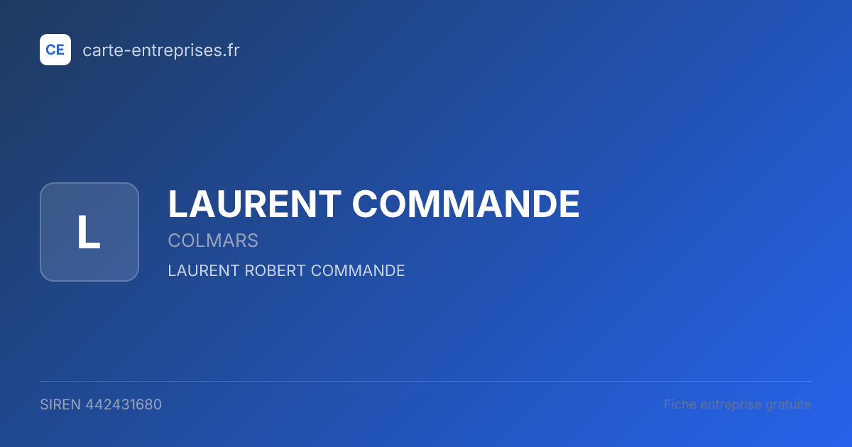 LAURENT COMMANDE — 442431680 — fiche entreprise