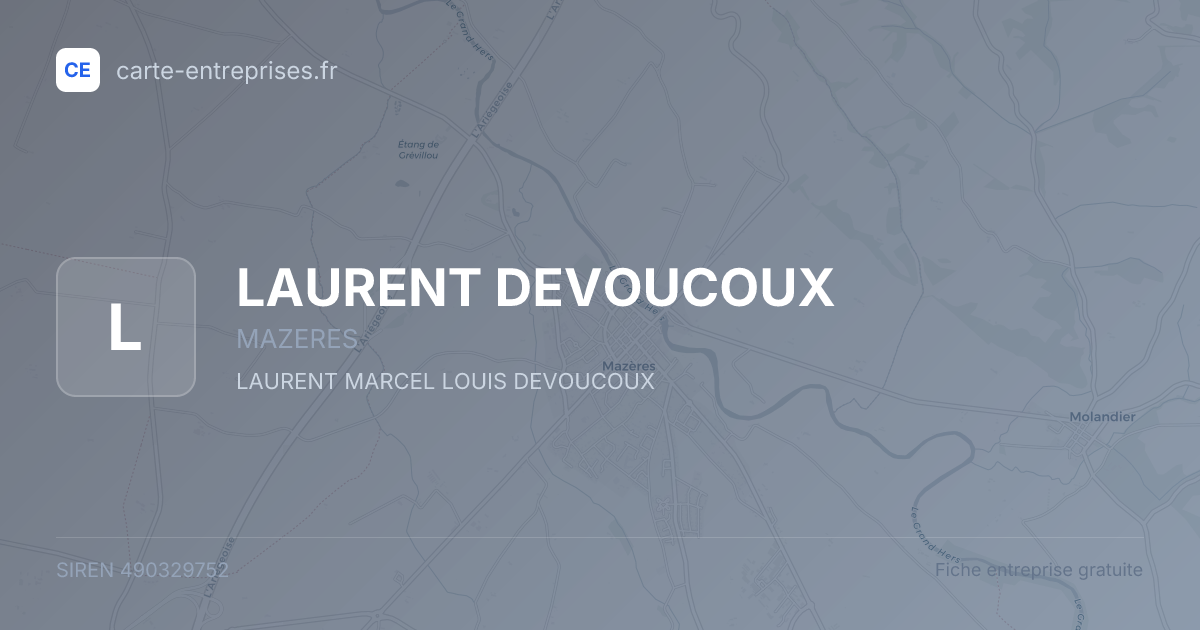 LAURENT DEVOUCOUX — 490329752 — fiche entreprise