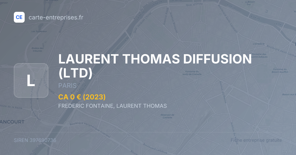 LAURENT THOMAS DIFFUSION (LTD) — 397690736 — fiche entreprise