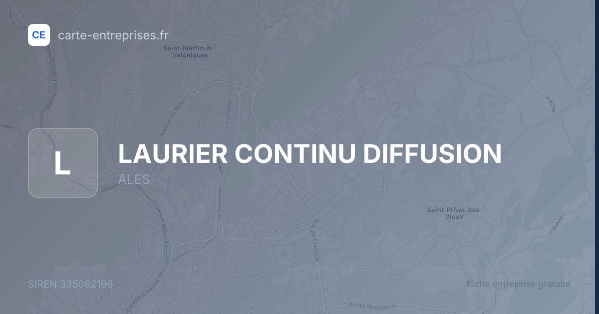 LAURIER CONTINU DIFFUSION — 335062196 — fiche entreprise