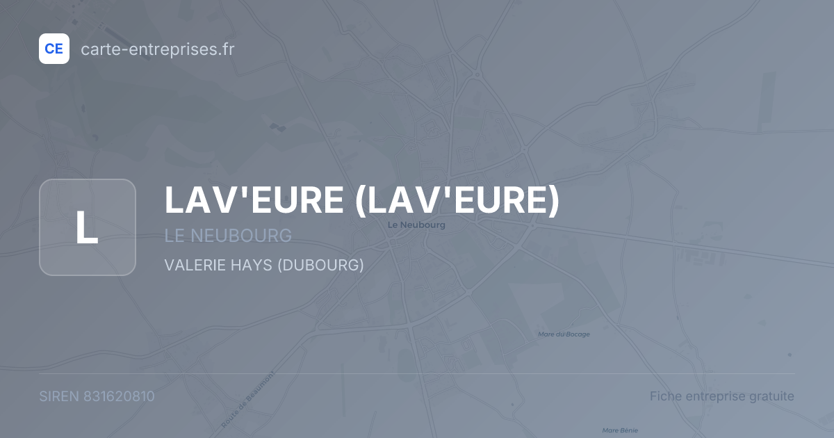 LAV'EURE — 831620810 — fiche entreprise