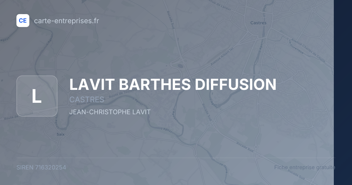 LAVIT BARTHES DIFFUSION — 716320254 — fiche entreprise