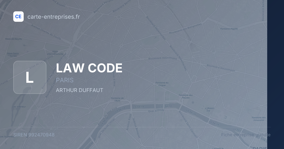 LAW CODE — 992470948 — fiche entreprise