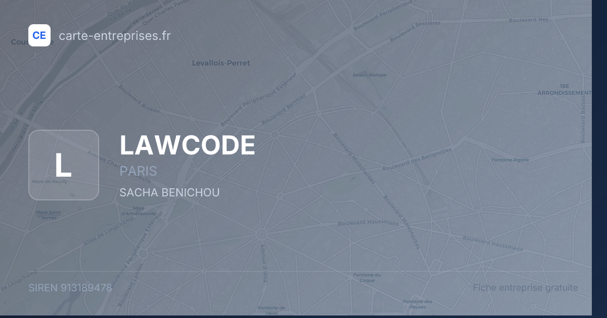 LAWCODE — 913189478 — fiche entreprise