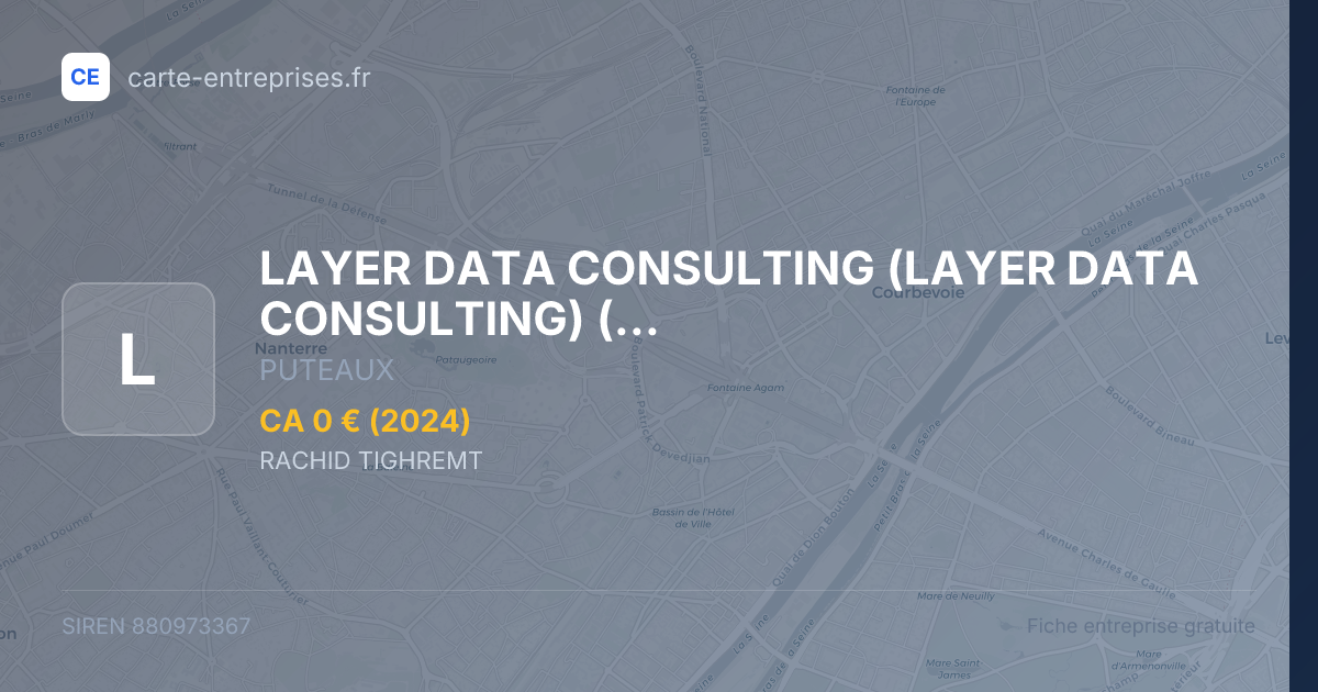 LAYER DATA CONSULTING (LAYER DATA CONSULTING) (LDC) — 880973367 — fiche entreprise