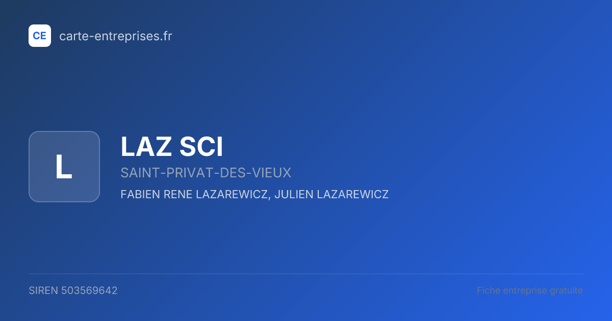 LAZ SCI — 503569642 — fiche entreprise