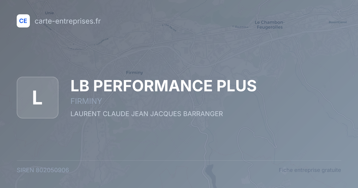 LB PERFORMANCE PLUS — 802050906 — fiche entreprise