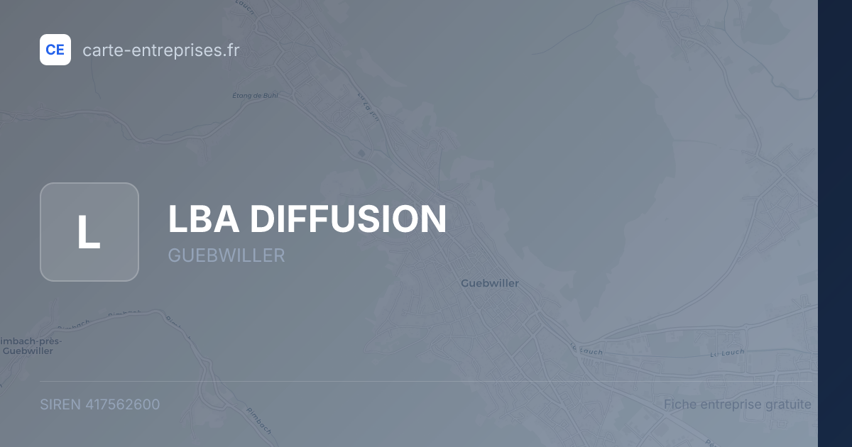 LBA DIFFUSION — 417562600 — fiche entreprise