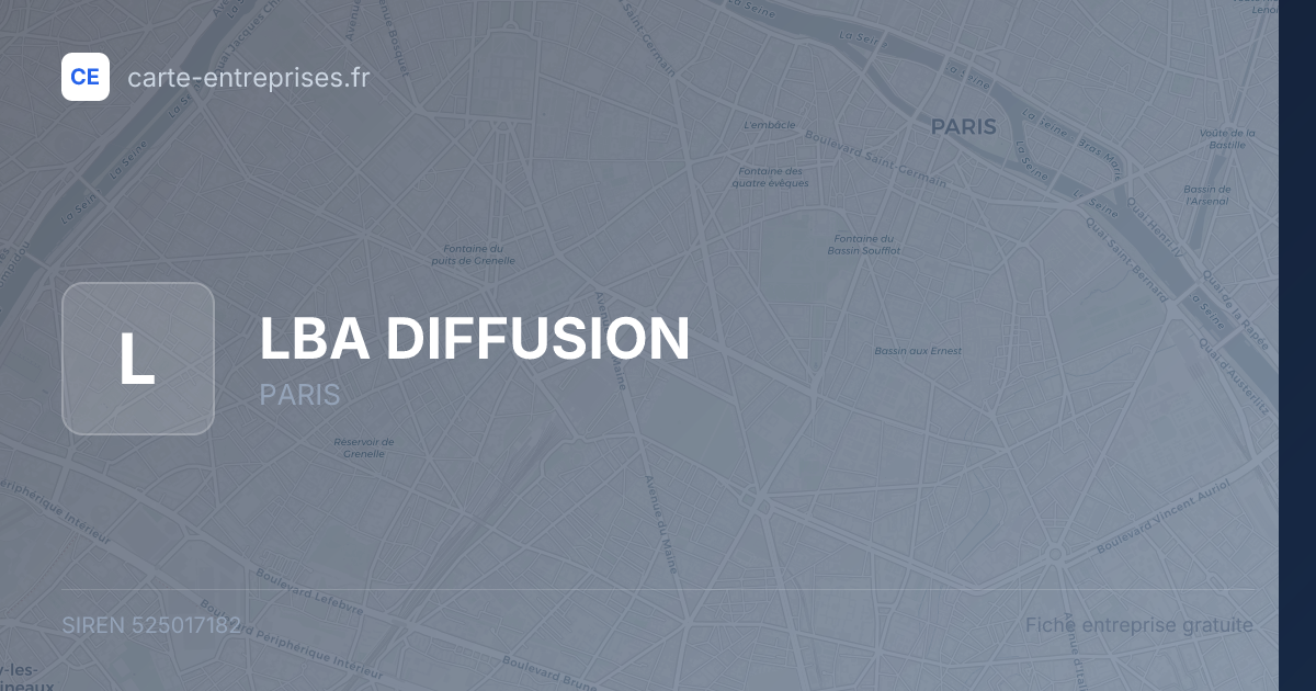 LBA DIFFUSION — 525017182 — fiche entreprise