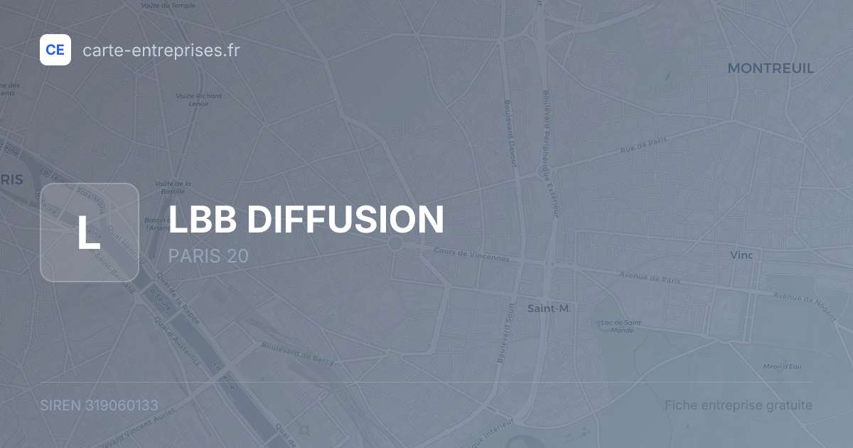 LBB DIFFUSION — 319060133 — fiche entreprise