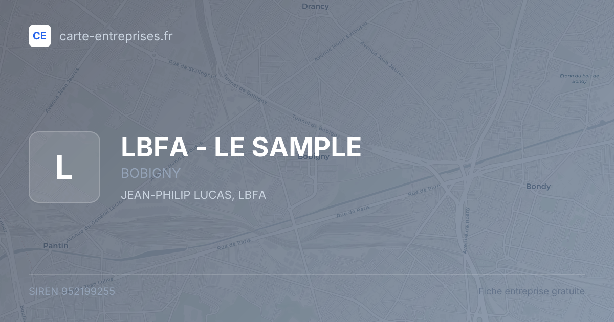 LBFA - LE SAMPLE — 952199255 — fiche entreprise