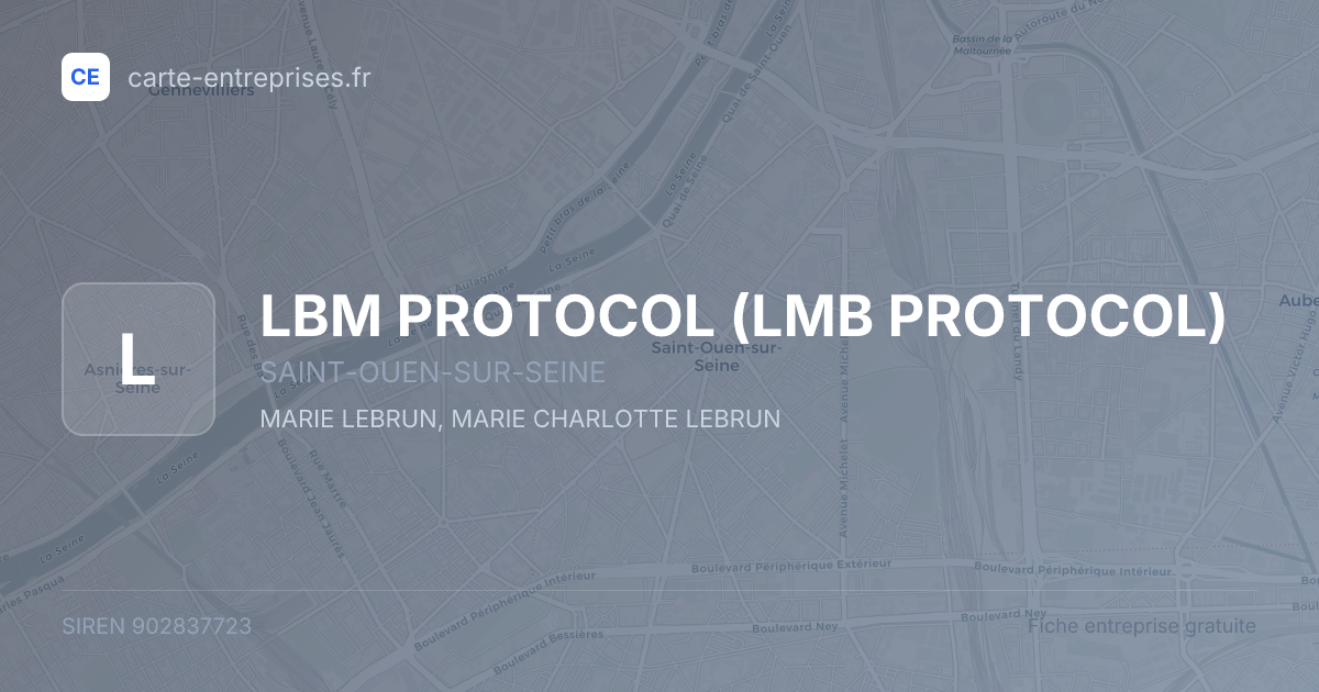 LBM PROTOCOL (LMB PROTOCOL) — 902837723 — fiche entreprise