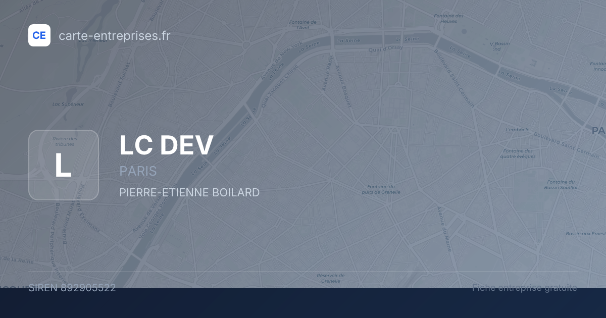 LC DEV — 892905522 — fiche entreprise