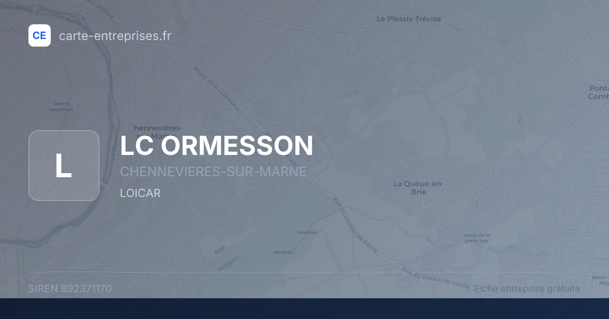 LC ORMESSON — 892371170 — fiche entreprise