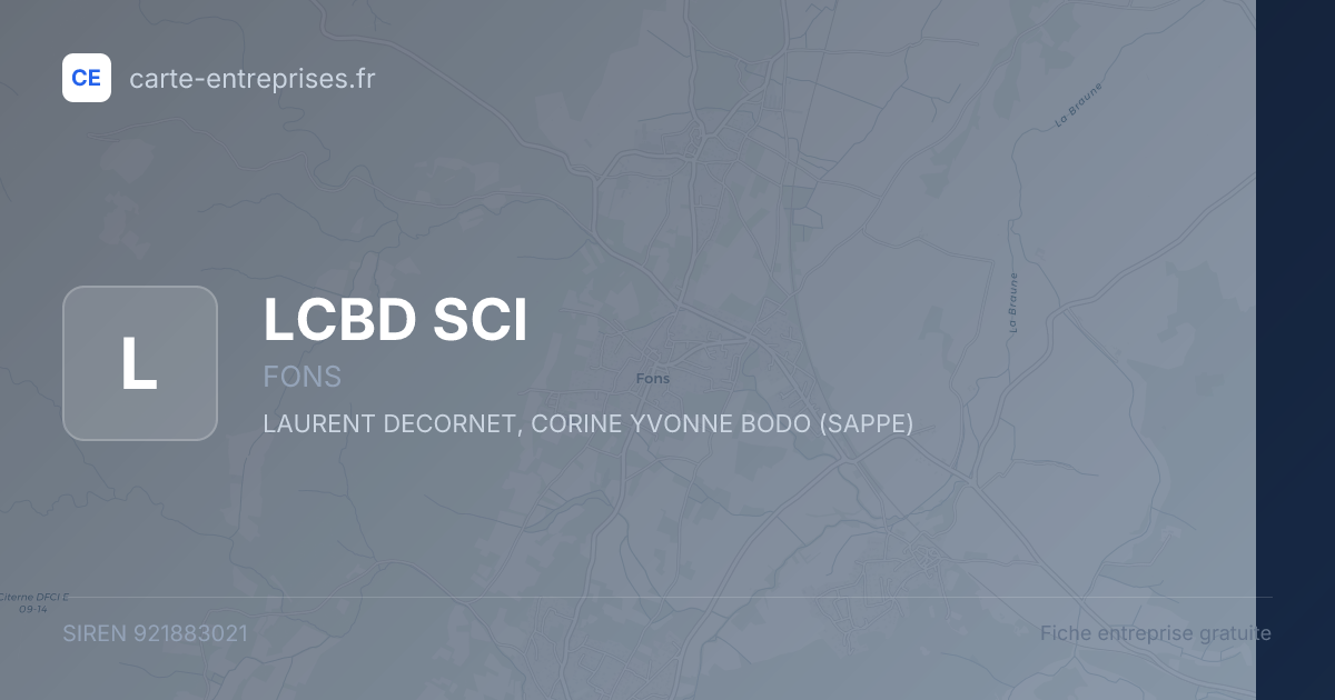 LCBD SCI — 921883021 — fiche entreprise