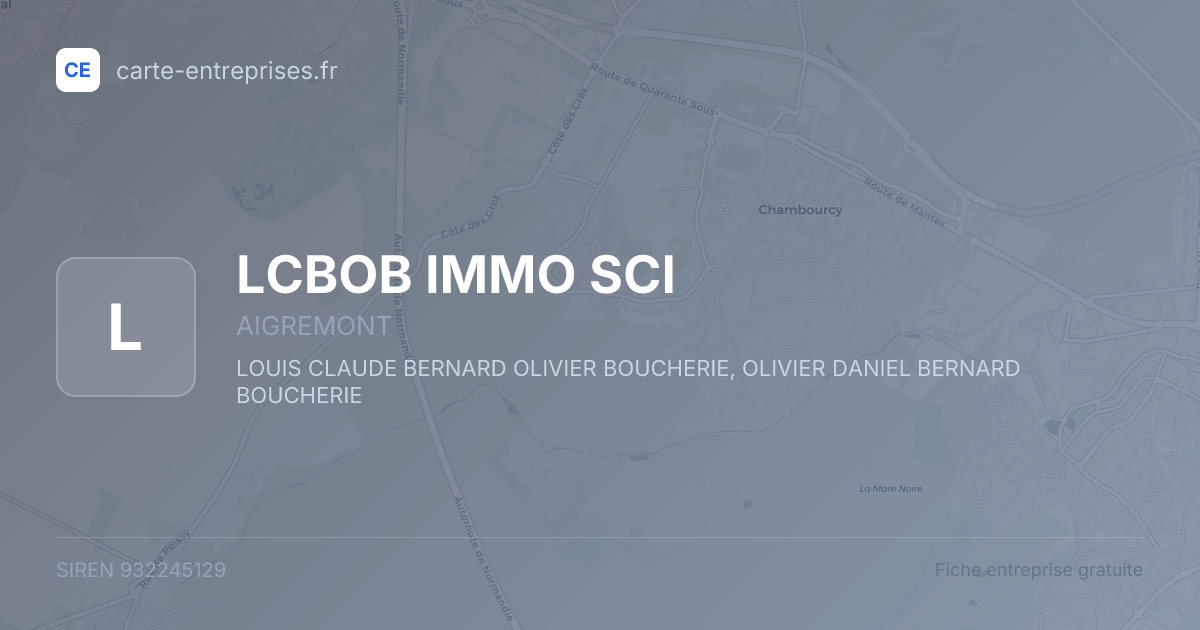 LCBOB IMMO SCI — 932245129 — fiche entreprise