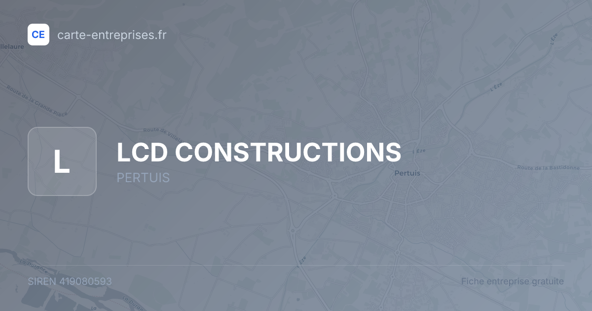 LCD CONSTRUCTIONS — 419080593 — fiche entreprise