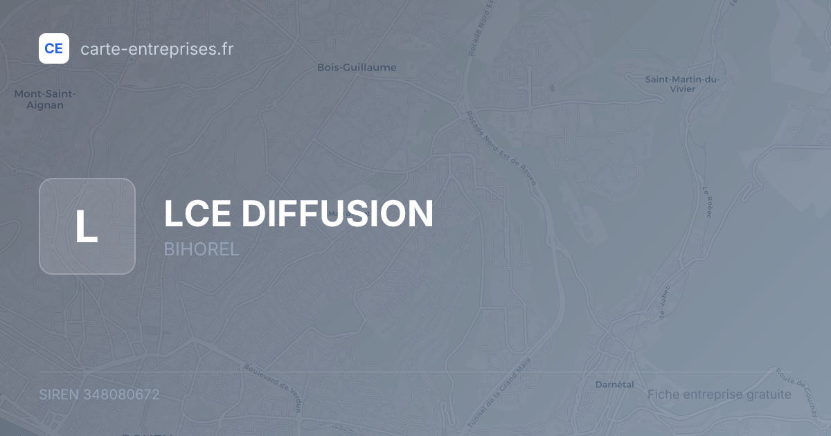 LCE DIFFUSION — 348080672 — fiche entreprise